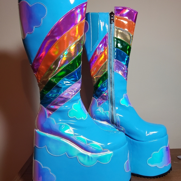 rainbow cloud platform shoes